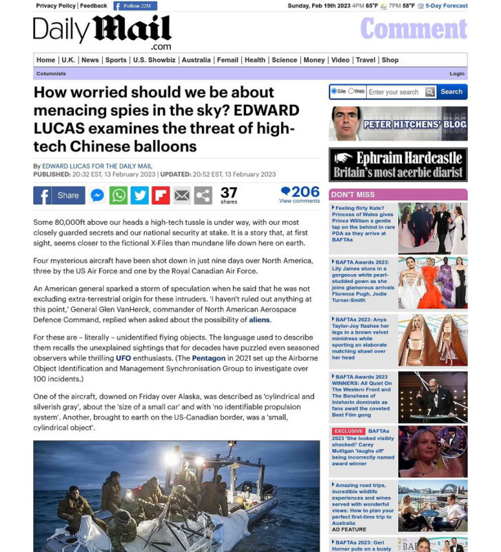 Press coverage: How worried should we be about menacing spies in the sky?