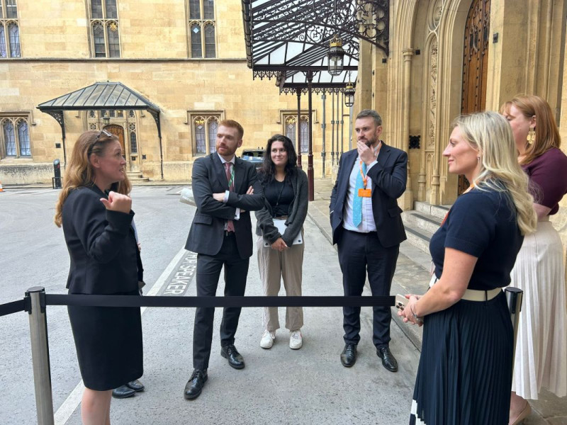 The Berkley team with MPs and sector leaders outside the Houses of Parliament