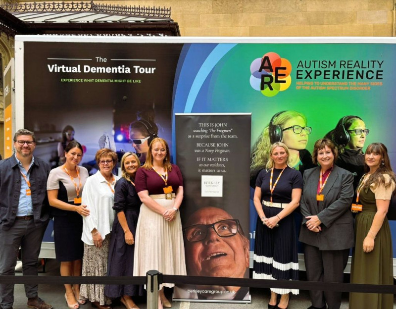 The Berkley team in front of the Virtual Dementia Tour bus at Parliament