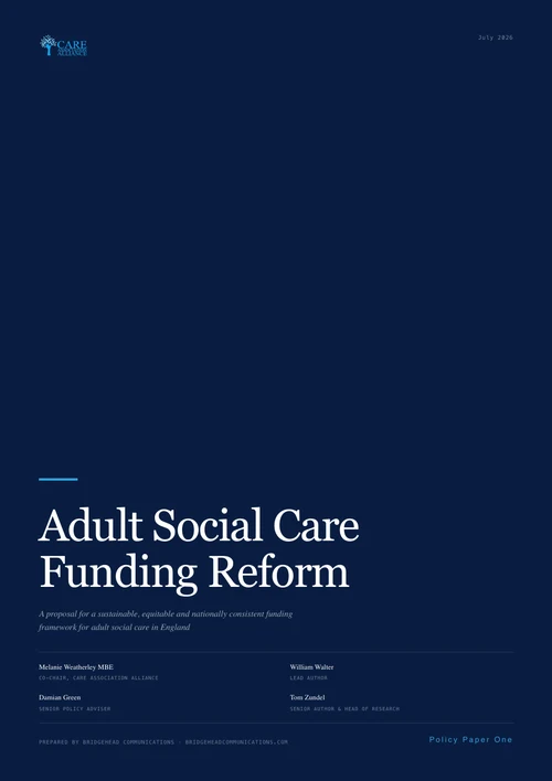Adult Social Care Funding Reform cover