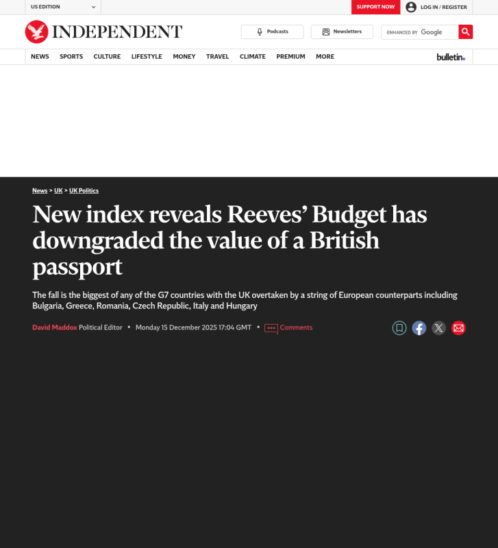 Press coverage: UK passport value declines sharply under Labour — ranked 19 places lower