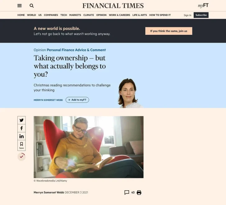 The Financial Times column as published, with the standfirst: Christmas reading recommendations to challenge your thinking
