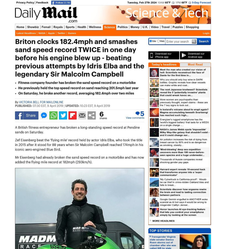Zef Eisenberg featured in Daily Mail