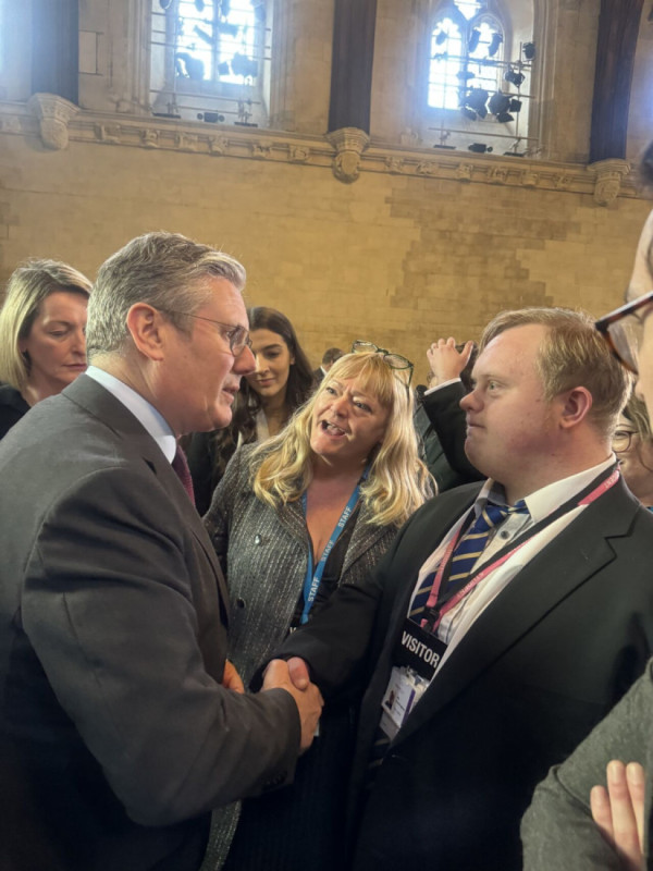A student petitions Sir Keir Starmer for specialist FE colleges.