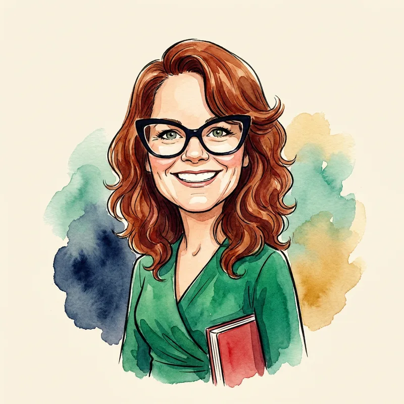 Watercolour cartoon portrait of Deputy Sarah Hansmann Rouxel