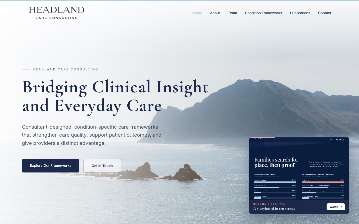 Headland on a desktop screen